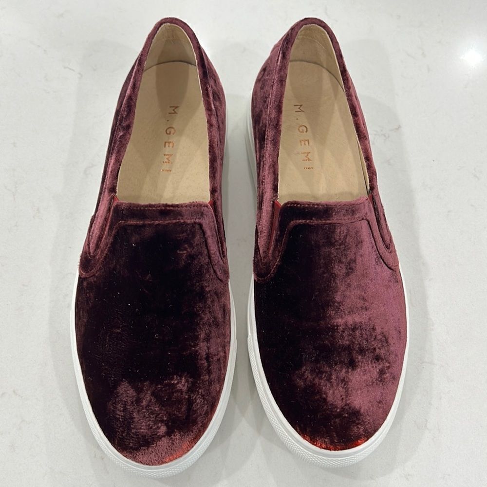 M. Gemi Cerchio Velvet Slip On Sneakers Maroon